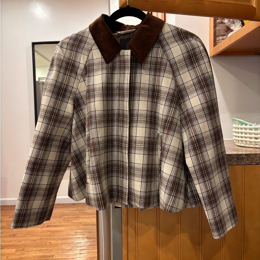 Zara Plaid Cape Jacket - Picture 2 of 4